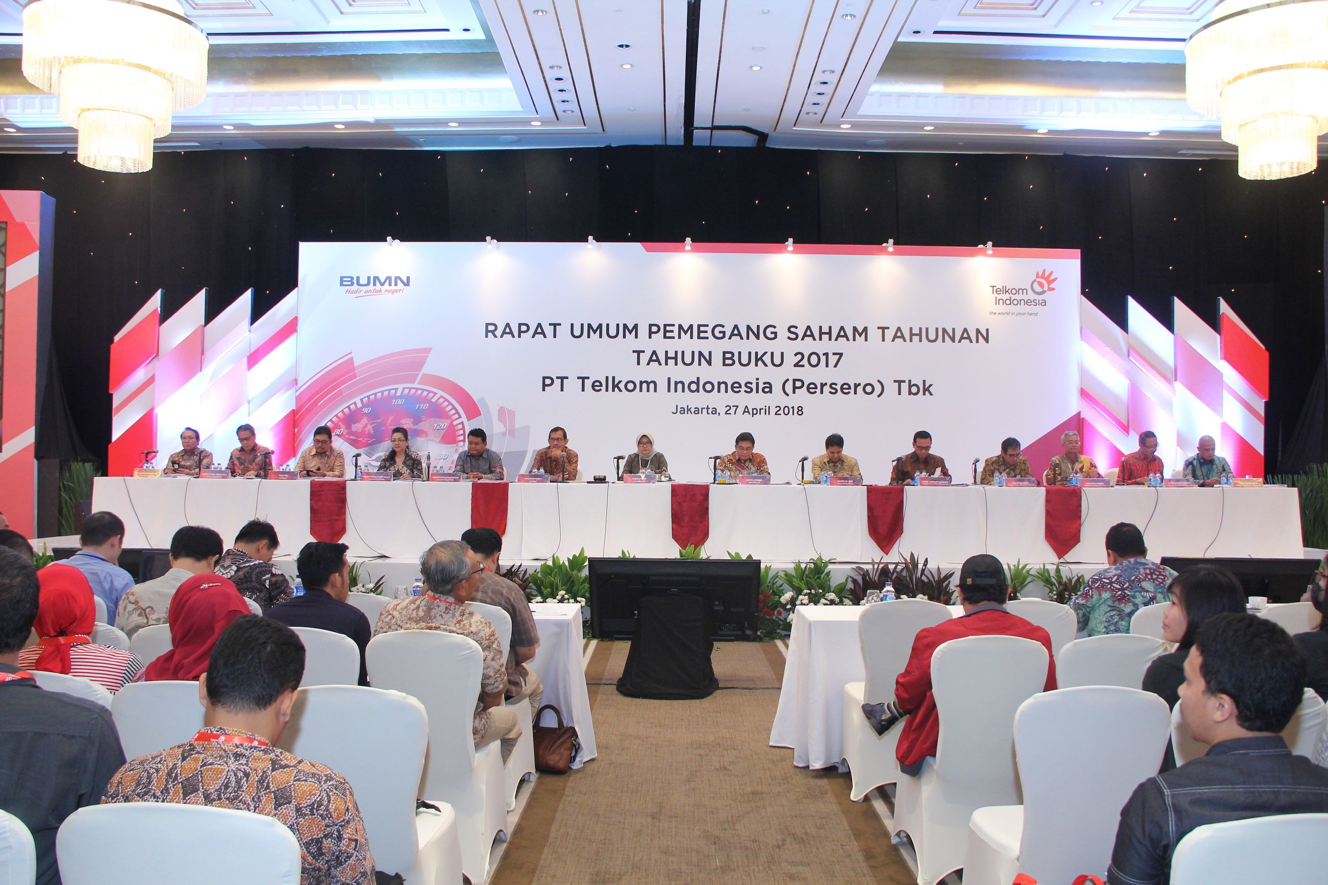Panggung Rapat Umum Pemegang Saham Tahunan Telkom Indonesia