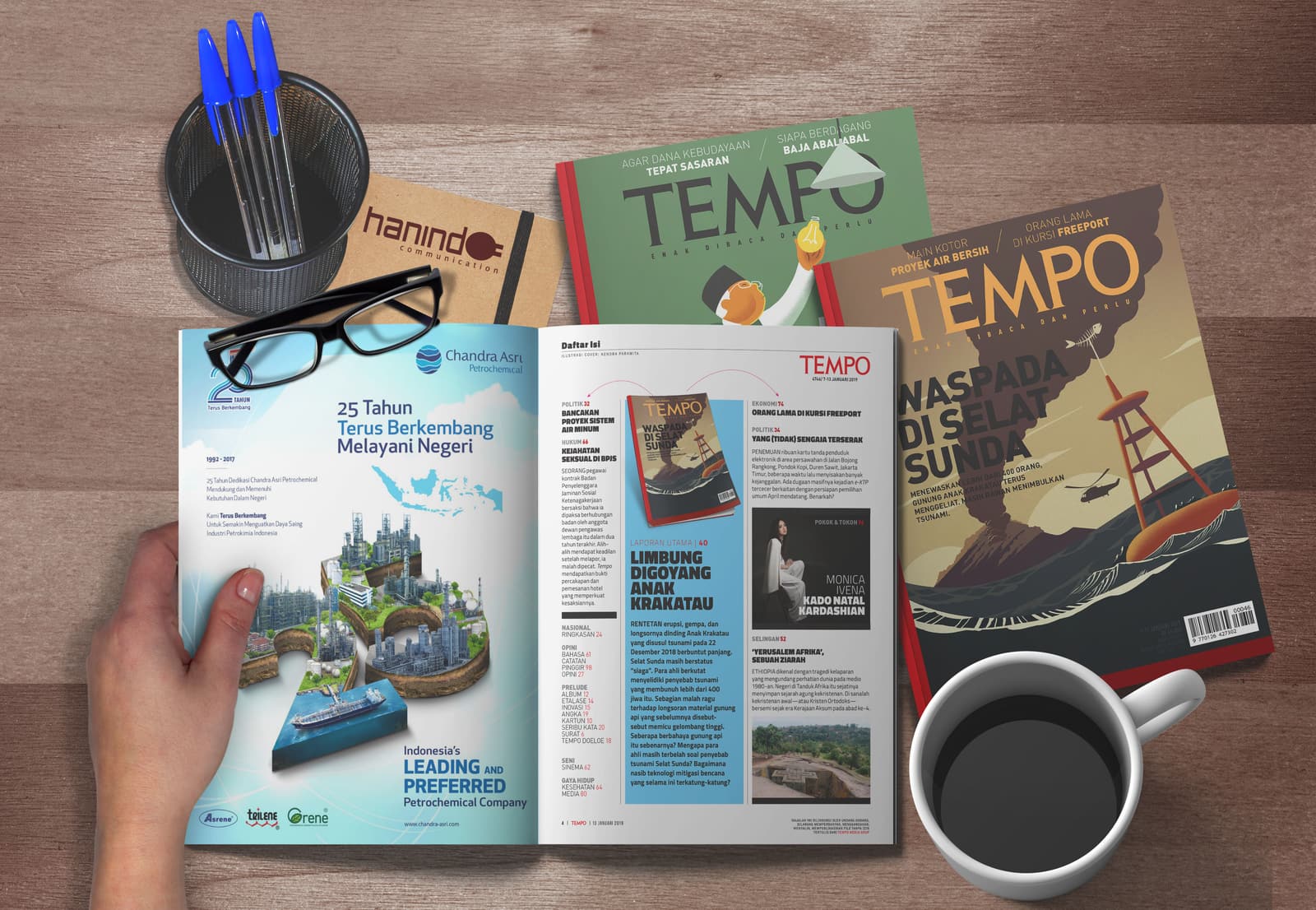 Iklan display Chandra Asri Petrochemical pada majalah Tempo